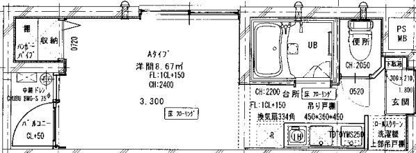 拡大写真:KANAME WARPS1 1階101の間取り