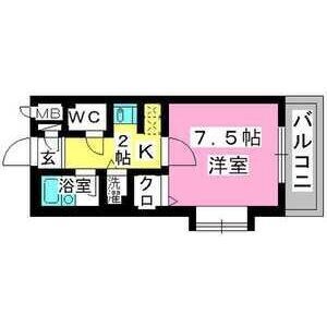 拡大写真:プレデュパルク壱番館 6階607の間取り