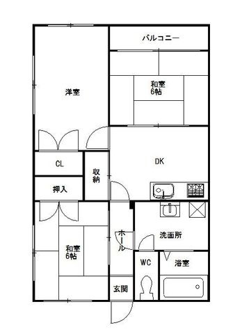 拡大写真:志免ライフビル 3階301の間取り
