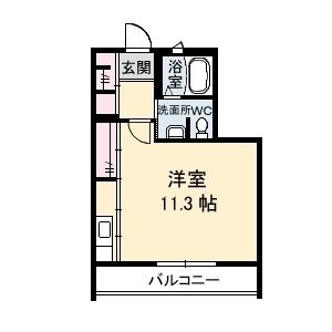 拡大写真:ウィスティリア B棟 2階207の間取り