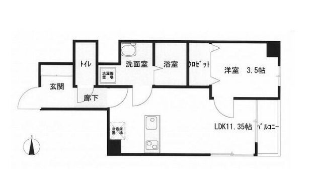 拡大写真:calme 6階601の間取り