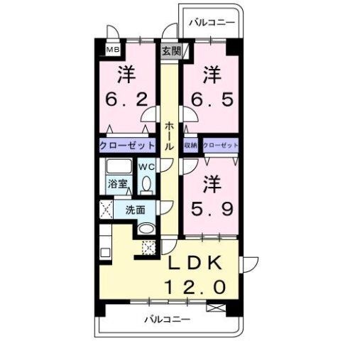 拡大写真:サンライズ 新池 2階201の間取り