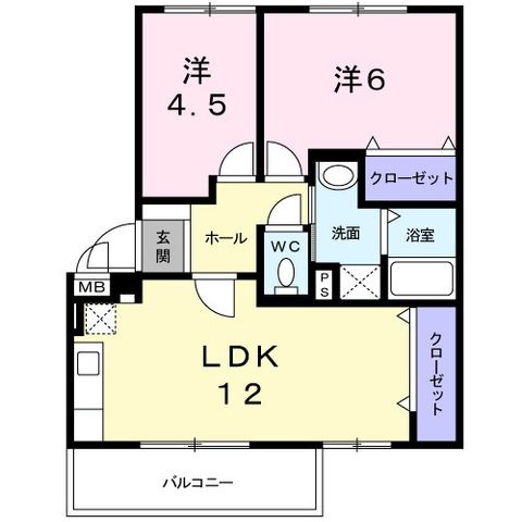 拡大写真:リヴィエール宮本Ⅱ 3階301の間取り