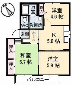 拡大写真:リベラ太田 A棟 2階102の間取り