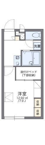 拡大写真：レオパレスＨｉｒｏ 2階210の間取り