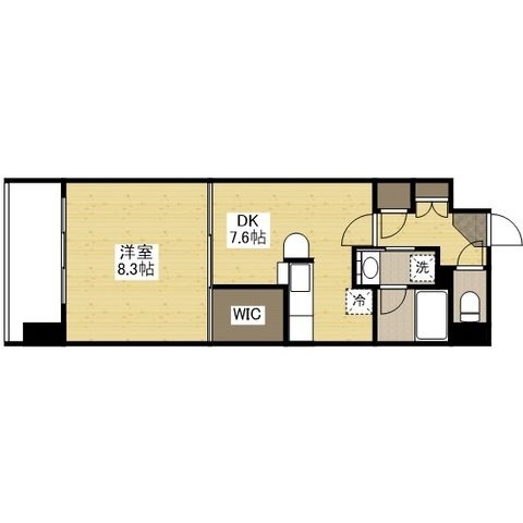 拡大写真：フラットリア春日 6階601の間取り