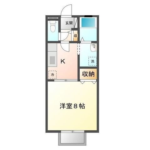 拡大写真:メゾンドヴェール A 2階A205の間取り