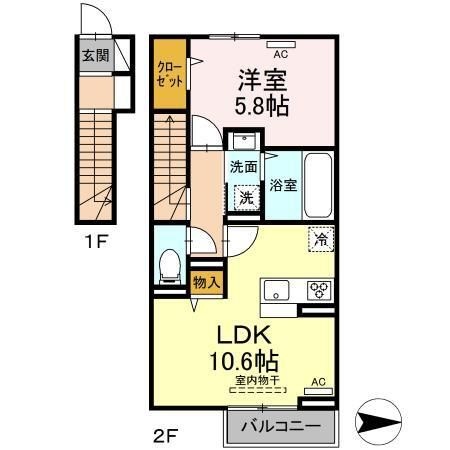 拡大写真:サイエンス 2階202の間取り