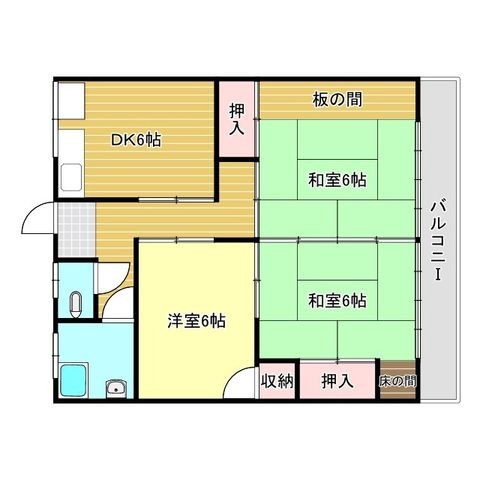 拡大写真:サニーコート 2階202の間取り
