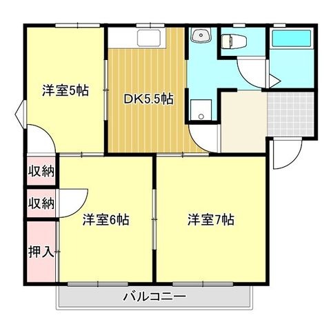 拡大写真:コーポOSK Ⅰ 2階201の間取り
