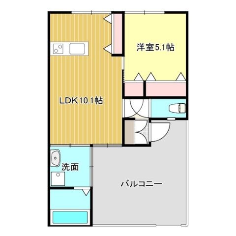拡大写真:アルシオーネⅠ 2階201の間取り