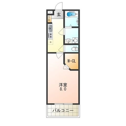 拡大写真:大阪市西淀川区福町2丁目 2階202の間取り