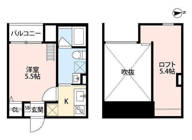 拡大写真:東大阪市花園本町1丁目 2階201の間取り