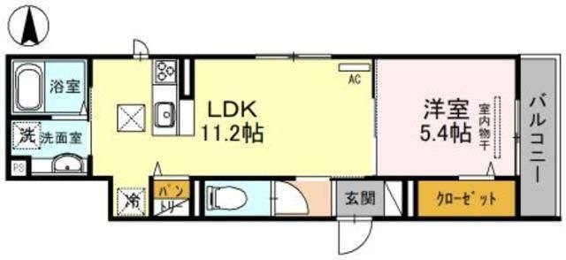 拡大写真:尼崎市西難波町2丁目 2階203の間取り