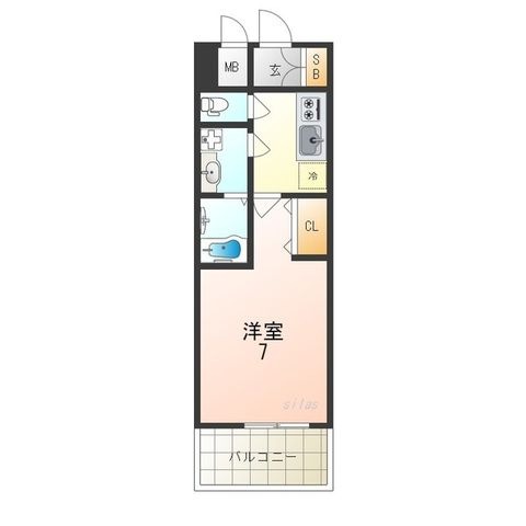 拡大写真:大阪市西淀川区野里2丁目 2階221の間取り
