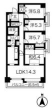 西宮市浜町の間取図