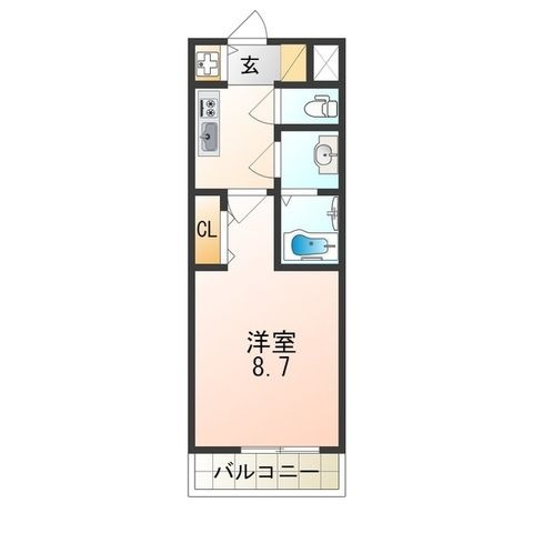 拡大写真:大阪市西淀川区姫里2丁目 4階402の間取り