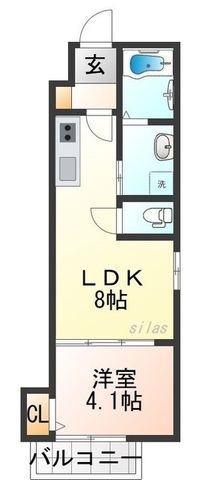 拡大写真:西宮市川東町 1階103の間取り