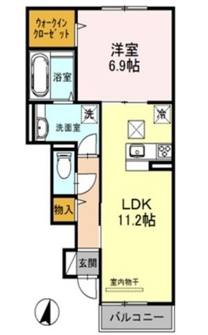 拡大写真:大阪市東住吉区住道矢田9丁目 1階102の間取り