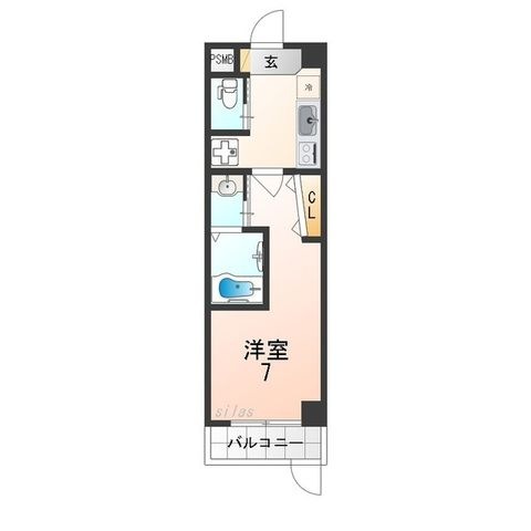 拡大写真:尼崎市上ノ島町1丁目 4階404の間取り