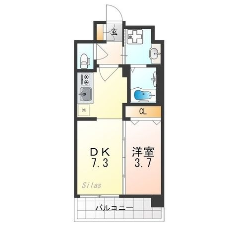 拡大写真:大阪市西淀川区歌島1丁目 6階602の間取り