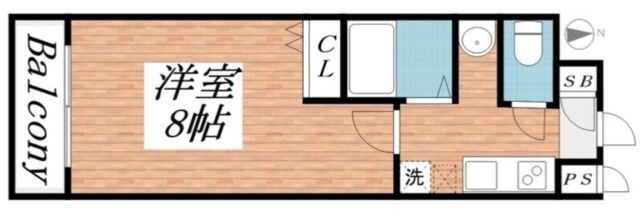 拡大写真:神戸市東灘区本山中町3丁目 2階203の間取り