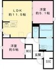 写真:尼崎市富松町2丁目 1階101の間取図