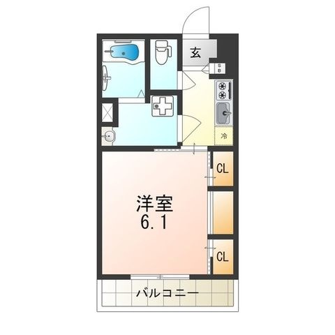 拡大写真:茨木市末広町 2階202の間取り