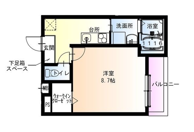 拡大写真:尼崎市大庄 中通5丁目 2階201の間取り
