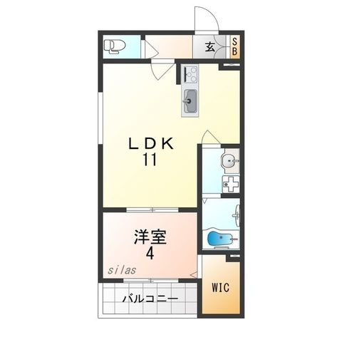 拡大写真:摂津市一津屋1丁目 3階302の間取り
