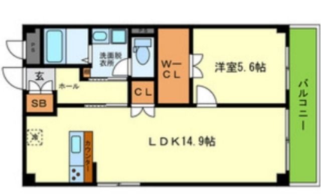 拡大写真:尼崎市杭瀬北新町1丁目 4階403の間取り