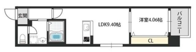 拡大写真:大阪市旭区赤川1丁目 2階201の間取り