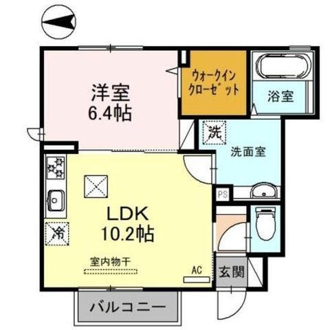 拡大写真:宝塚市川面1丁目 1階101の間取り