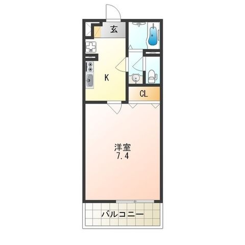 拡大写真:大阪市東住吉区西今川1丁目 2階206の間取り