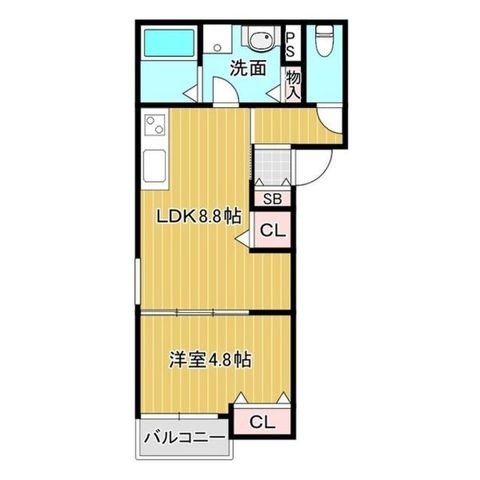 拡大写真:豊中市螢池北町1丁目 1階103の間取り