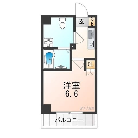拡大写真：池田市石橋２丁目 5階501の間取り