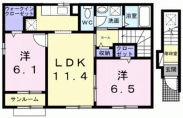 拡大写真:伊丹市岩屋1丁目 2階201の間取り