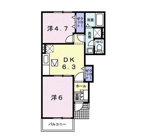 拡大写真:玉野市八浜町大崎 1階102の間取り