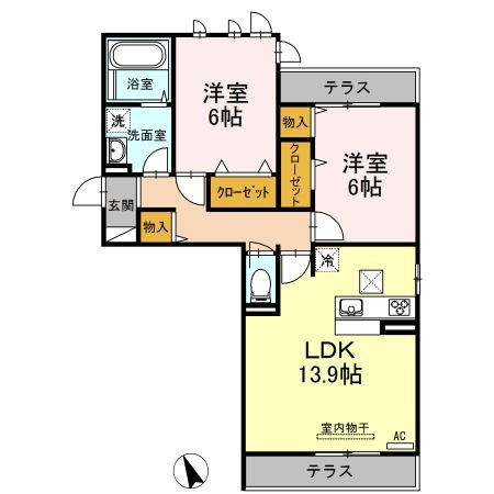 拡大写真:D-roomCⅢ 2階101の間取り