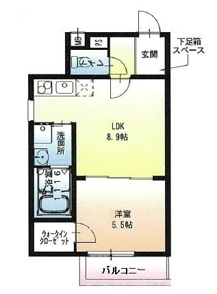 拡大写真:フジパレス若江岩田ノース 2階205の間取り