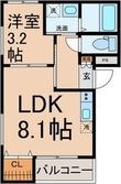 オウルージュ鶴里駅前の間取図