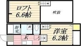 拡大写真:La Speranza神宮西 2階205の間取り
