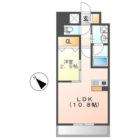 拡大写真：ポルタニグラ千種　2番手も受付中! 7階702の間取り