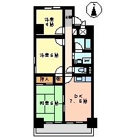 拡大写真:コスモハイム七番町 4階401の間取り