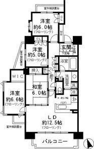 拡大写真:レジディア徳川 2階201の間取り