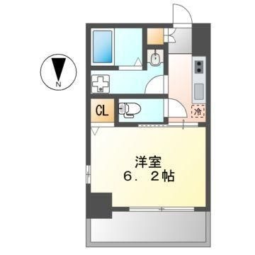 拡大写真:エステムコート名古屋泉プラチナムゲート 6階602の間取り