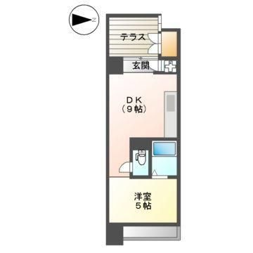 拡大写真：プリマヴェール名駅シュール 4階403の間取り