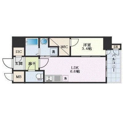 拡大写真:エステムコート名古屋新栄Ⅳネスト 10階1004の間取り