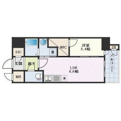 拡大写真:エステムコート名古屋新栄Ⅳネスト 13階1302の間取り