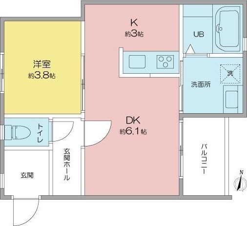 拡大写真:VILLA桜山 3階303の間取り